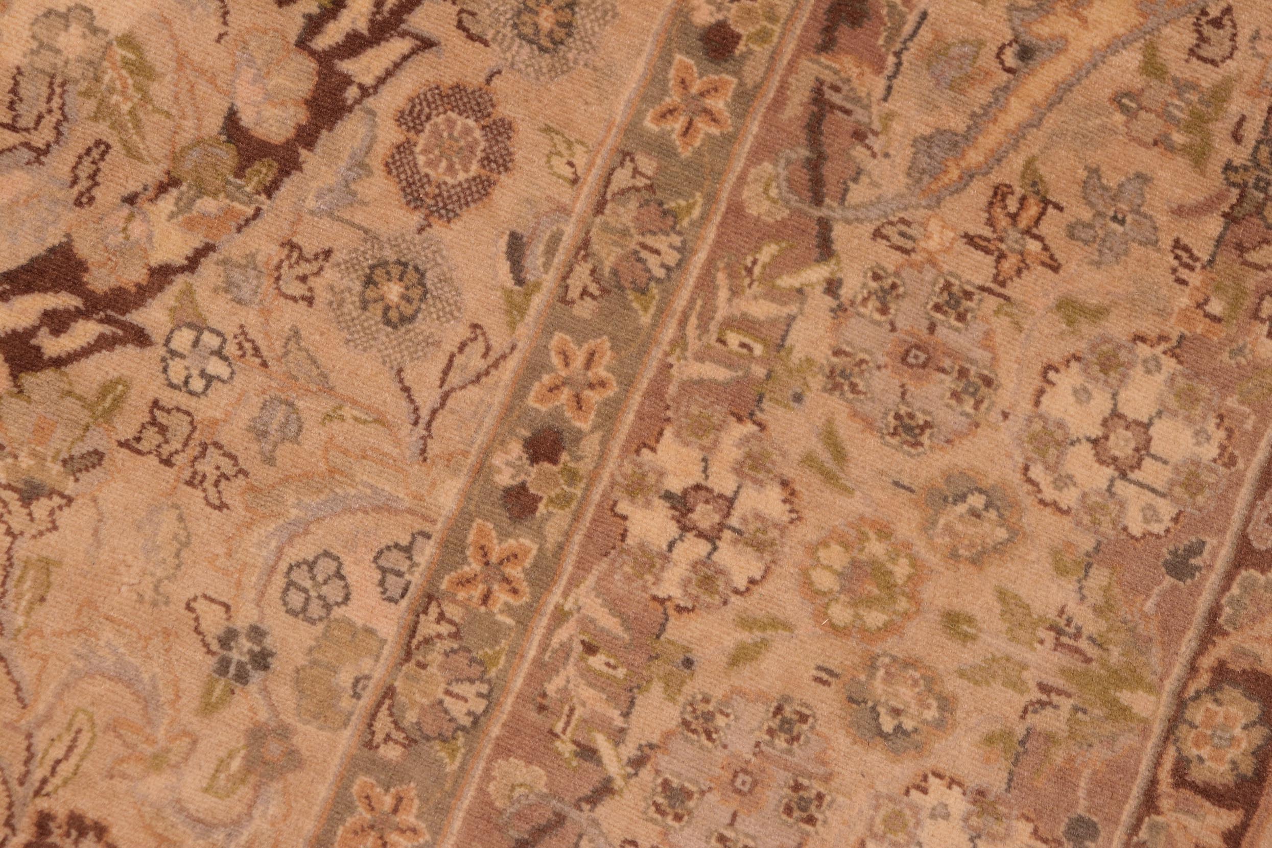 handmade Transitional  Taupe Brown Hand Knotted RECTANGLE 100% WOOL area rug 6x10