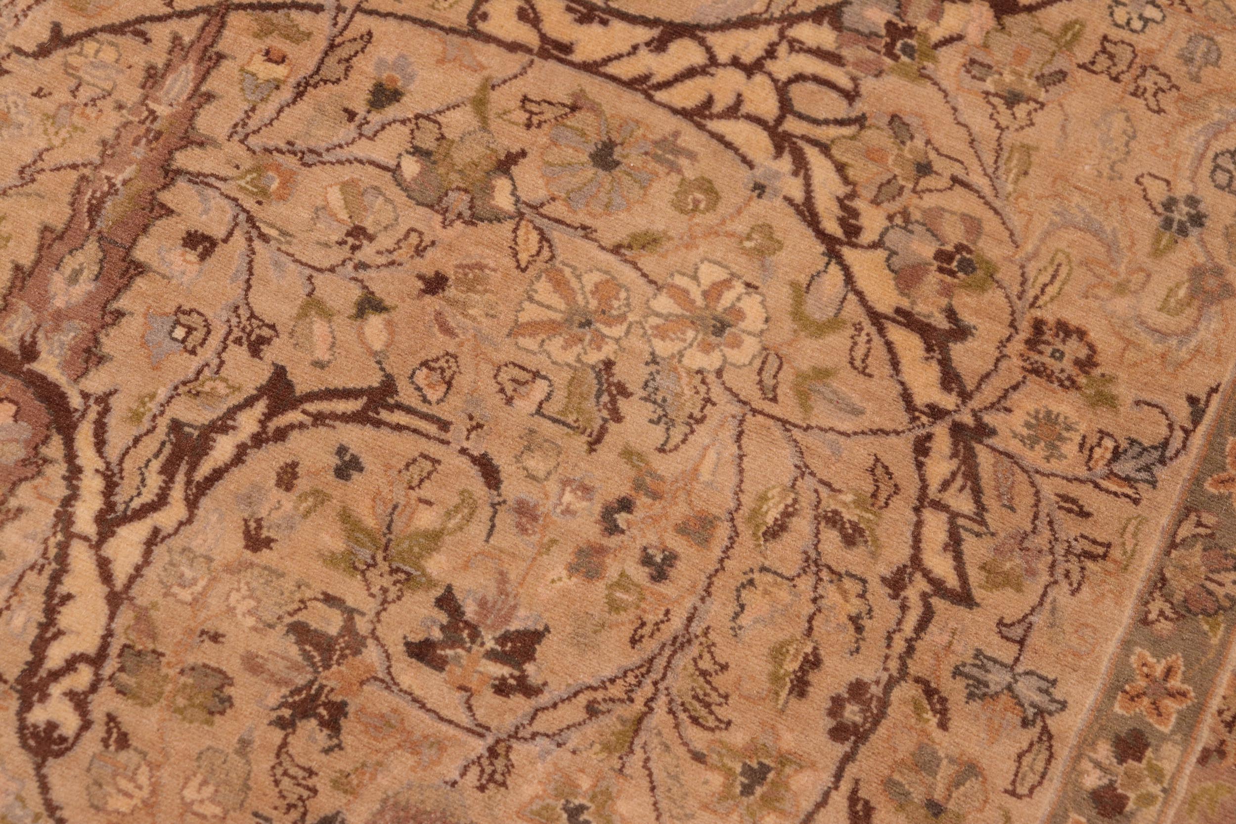 handmade Transitional  Taupe Brown Hand Knotted RECTANGLE 100% WOOL area rug 6x10