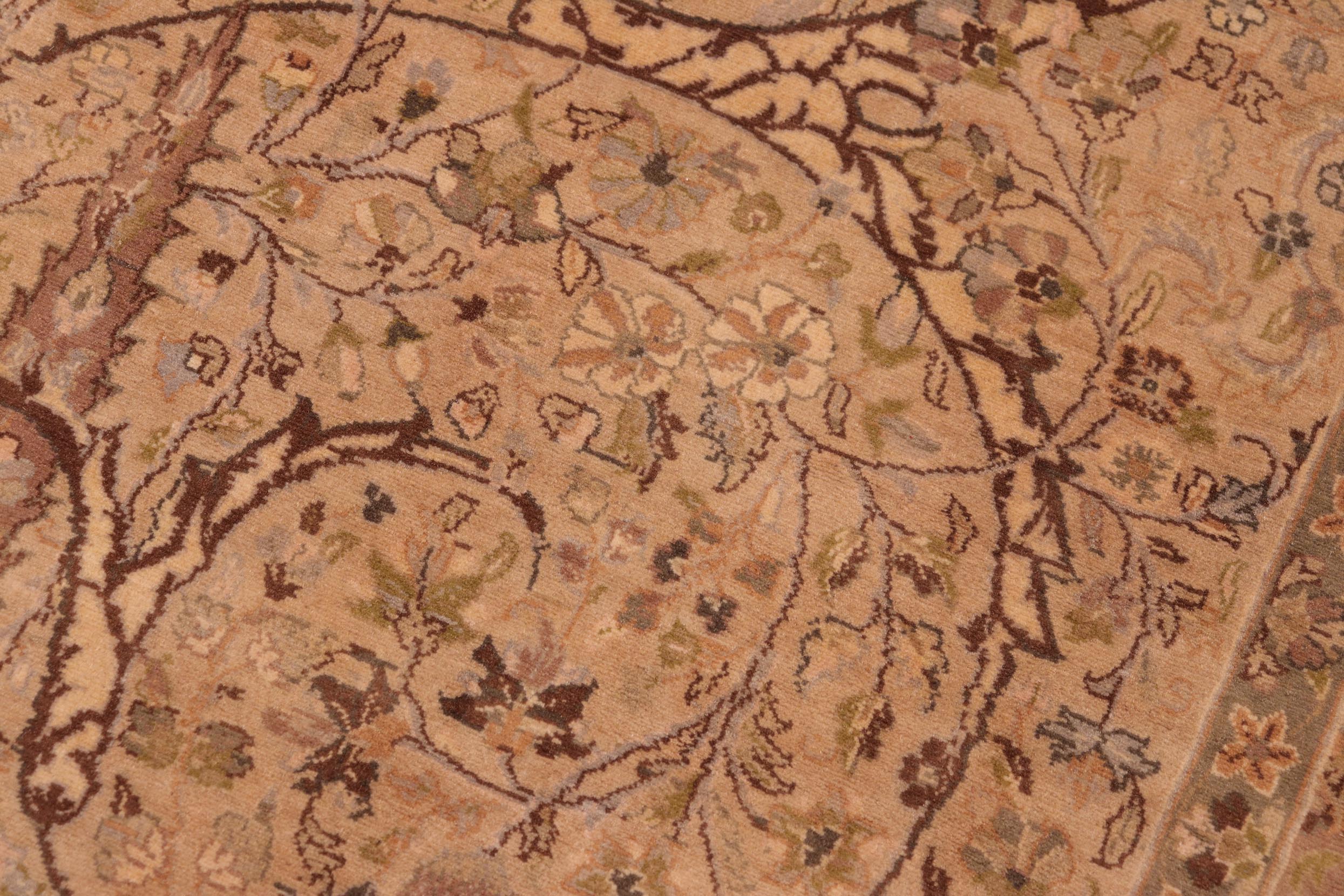 handmade Transitional  Taupe Brown Hand Knotted RECTANGLE 100% WOOL area rug 6x10