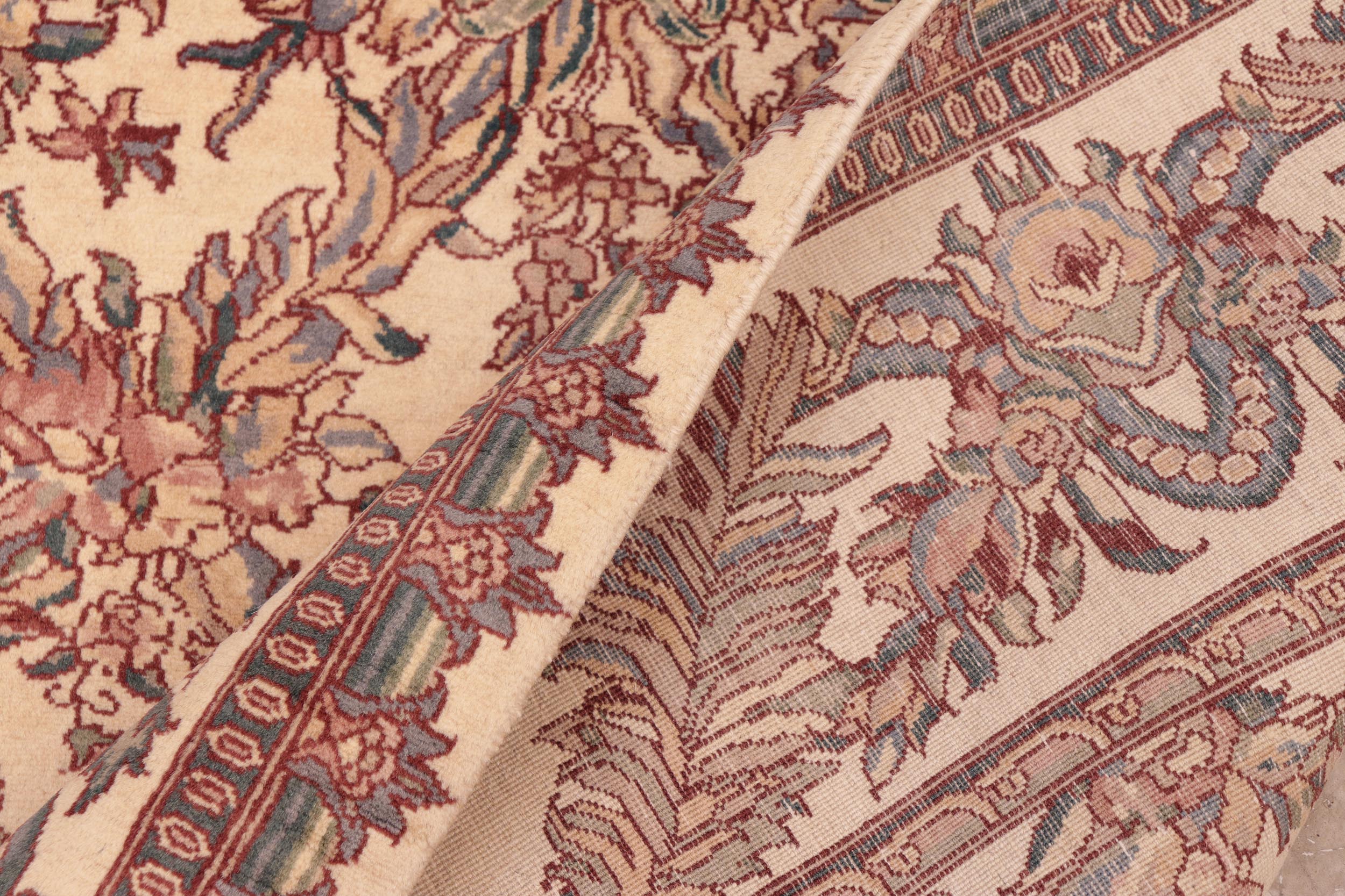 handmade Transitional Criscross Ivory Pink Hand Knotted RECTANGLE 100% WOOL area rug 6x9