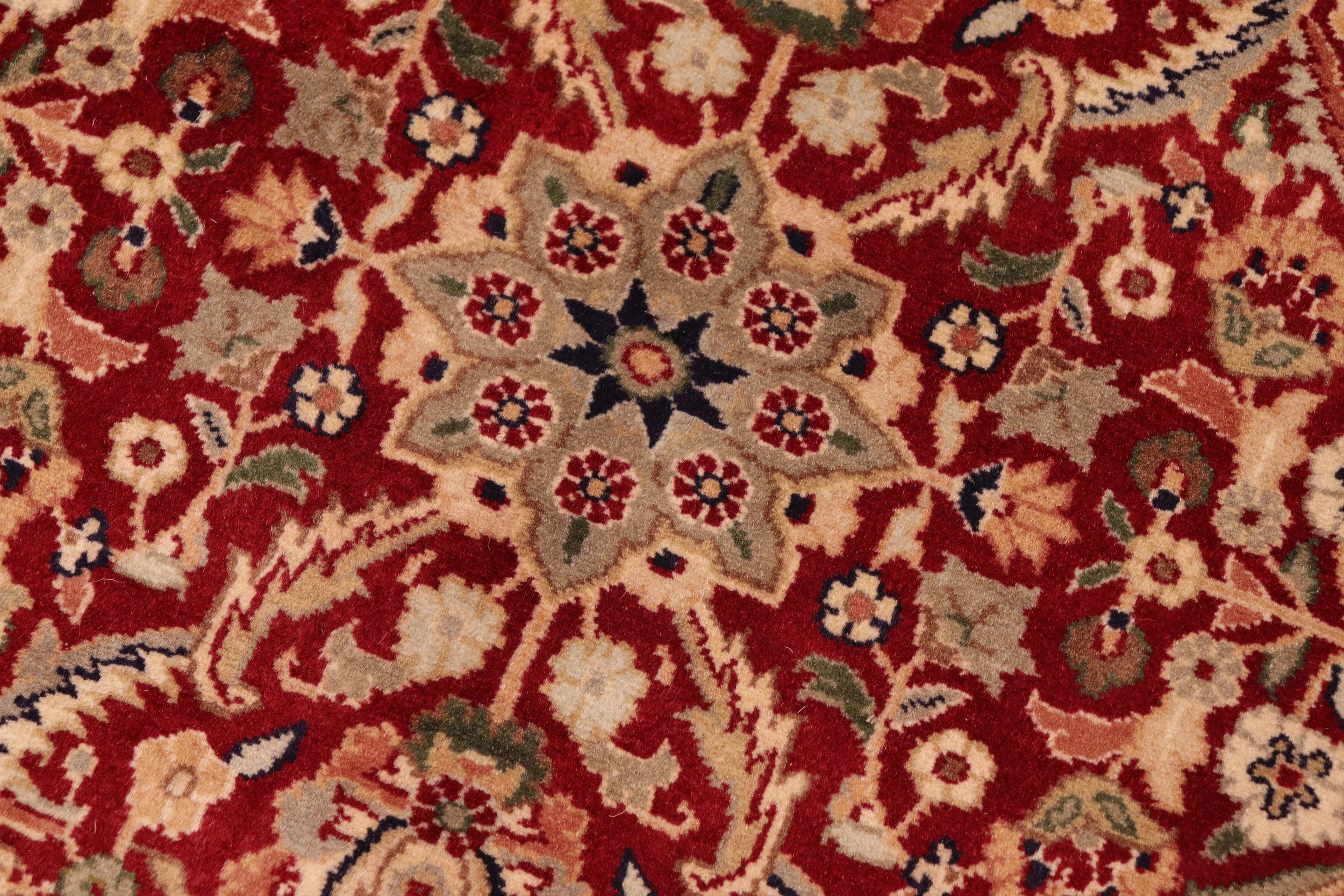 handmade Transitional Qaseem Bond Red Blue Hand Knotted RECTANGLE 100% WOOL area rug 6x9