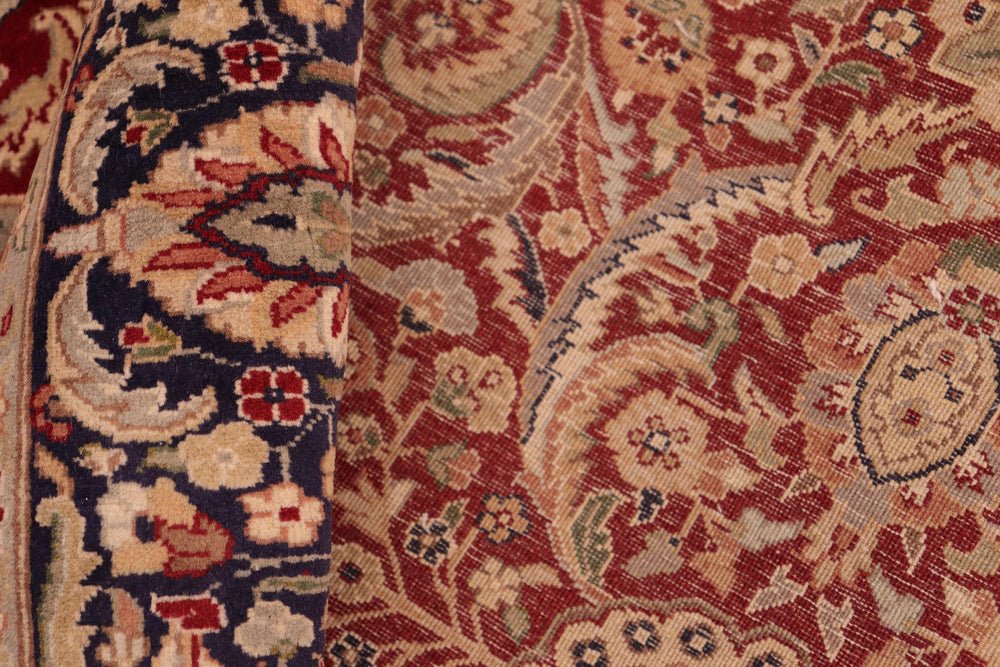 handmade Transitional Qaseem Bond Red Blue Hand Knotted RECTANGLE 100% WOOL area rug 6x9