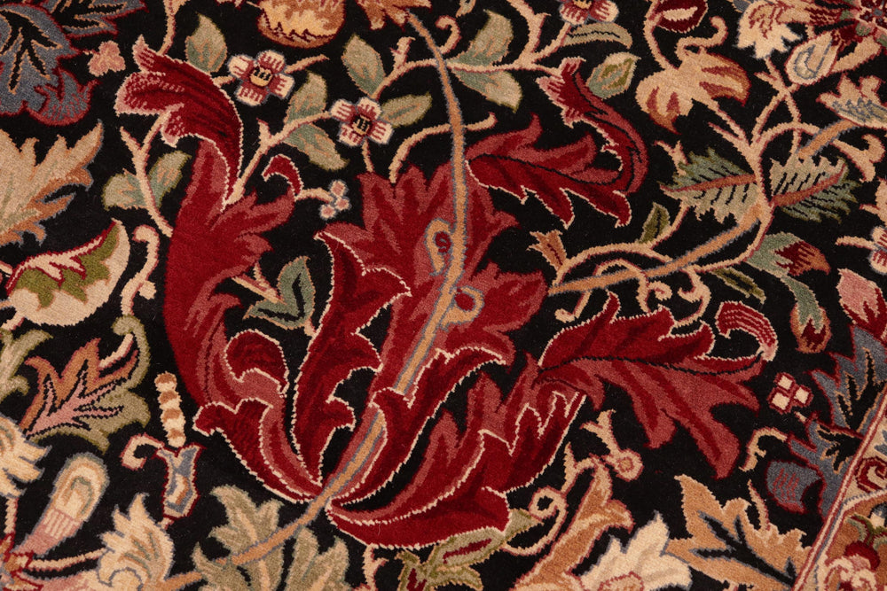 handmade Transitional Gulshan Black Red Hand Knotted RECTANGLE 100% WOOL area rug 6x9