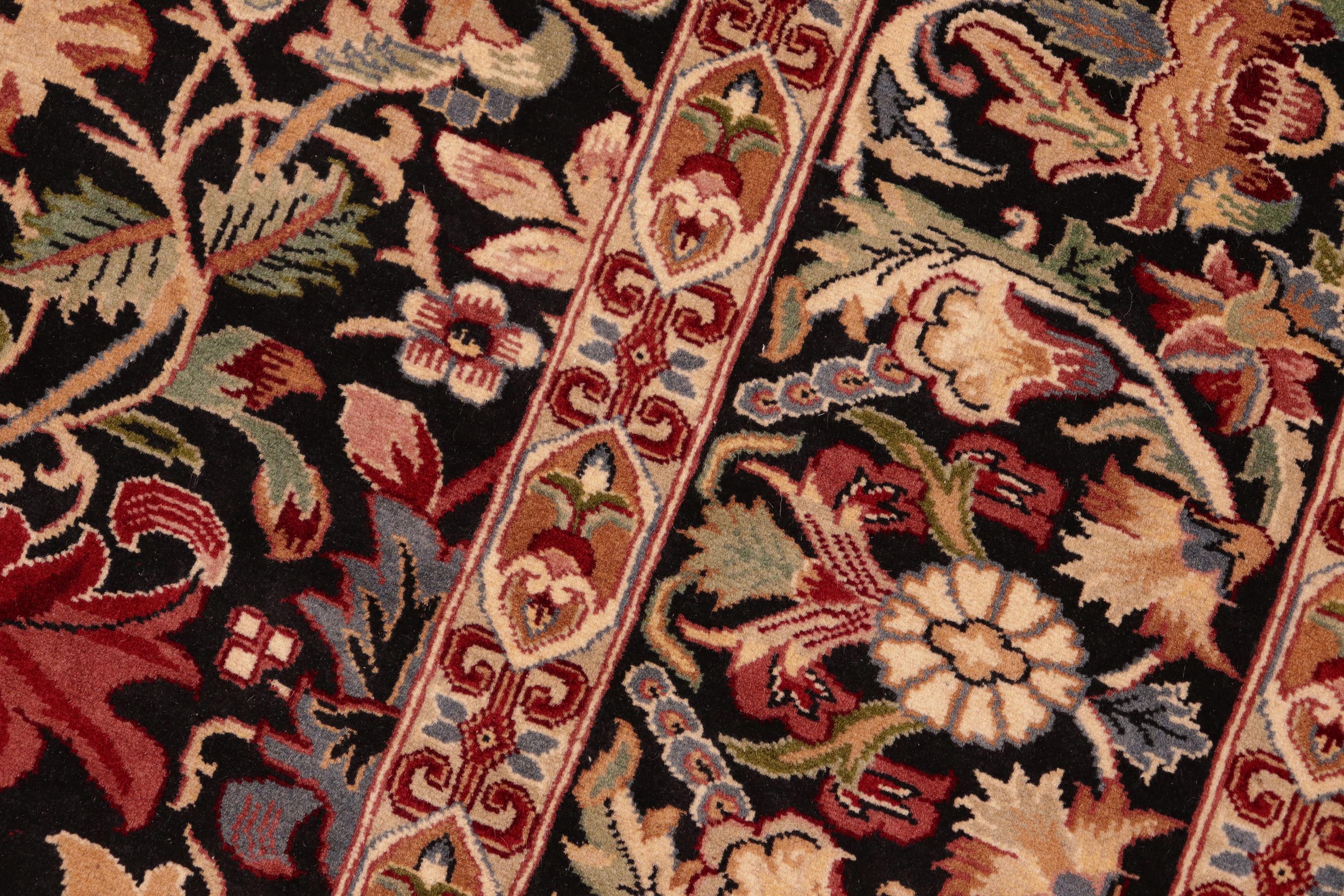 handmade Transitional Gulshan Black Red Hand Knotted RECTANGLE 100% WOOL area rug 6x9