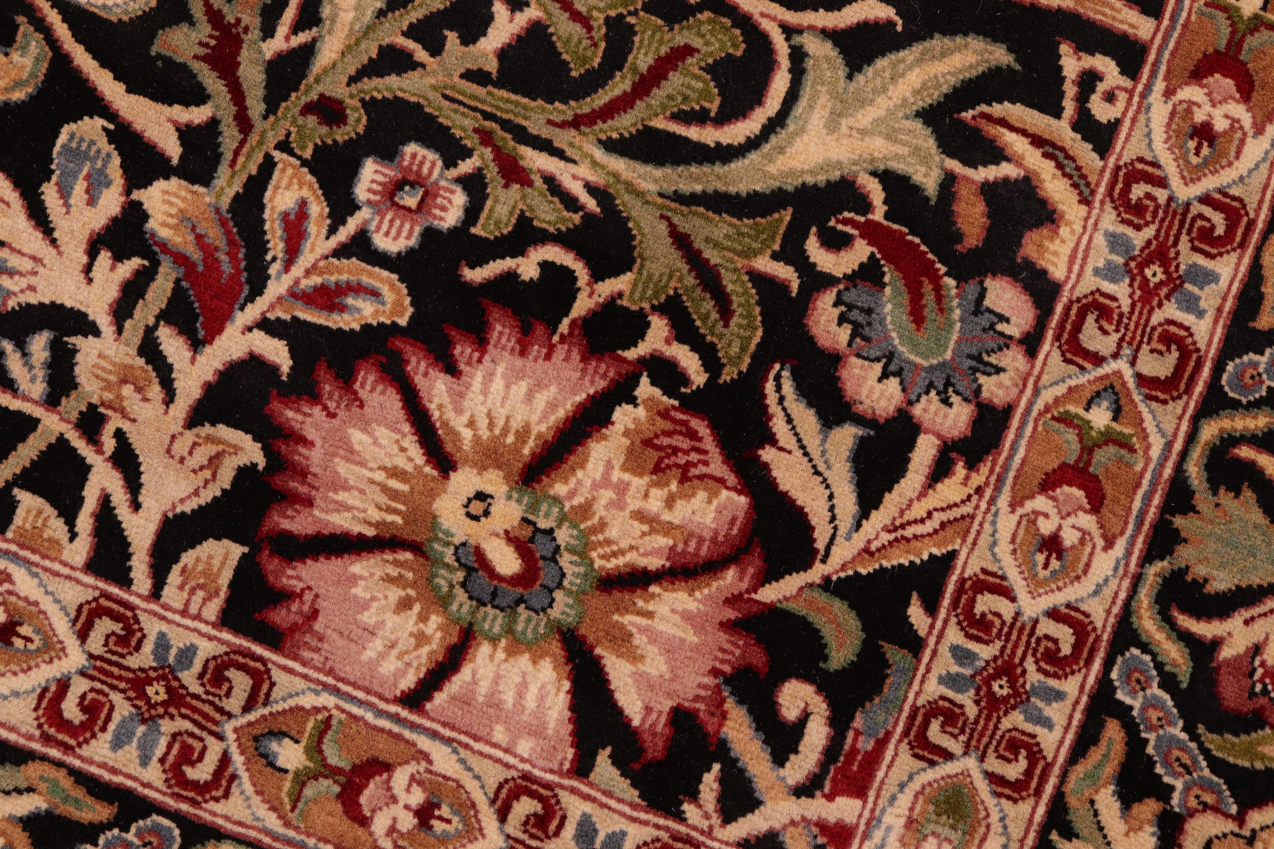 handmade Transitional Gulshan Black Red Hand Knotted RECTANGLE 100% WOOL area rug 6x9