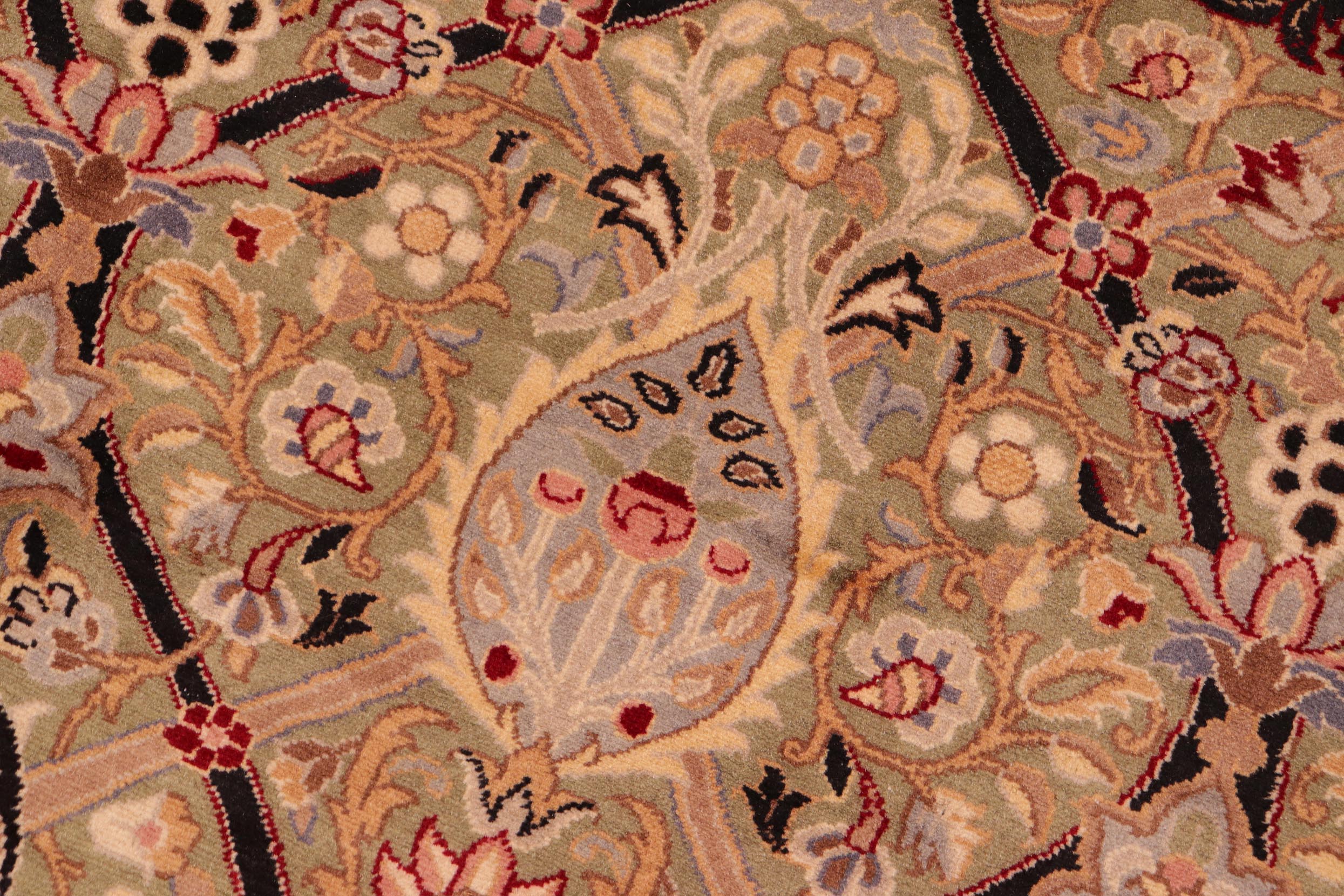 handmade Transitional Mujahid Green Red Hand Knotted RECTANGLE 100% WOOL area rug 6x9