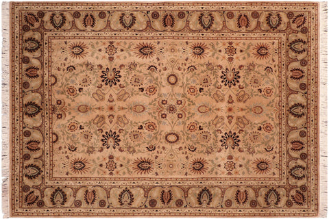 handmade Traditional New Asif Tan Green Hand Knotted RECTANGLE 100% WOOL area rug 6x9
