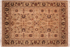 handmade Traditional New Asif Tan Green Hand Knotted RECTANGLE 100% WOOL area rug 6x9