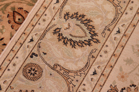 handmade Traditional New Asif Tan Green Hand Knotted RECTANGLE 100% WOOL area rug 6x9