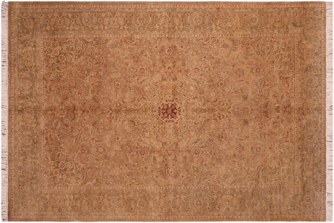 handmade Traditional Kasbeen Taupe Green Hand Knotted RECTANGLE 100% WOOL area rug 6x10