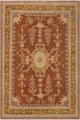 handmade Traditional Kafkaz Brown Gold Hand Knotted RECTANGLE 100% WOOL area rug 8 x 12