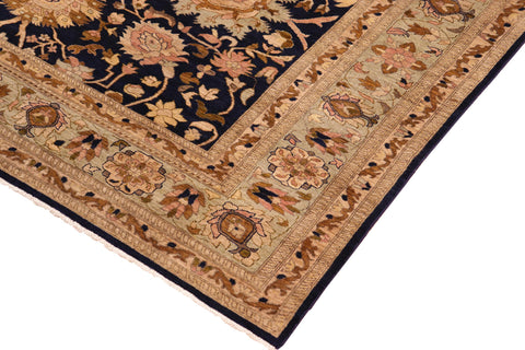 handmade Transitional Kafkaz Blue Green Hand Knotted RECTANGLE 100% WOOL area rug 10' x 13'