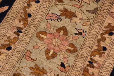 handmade Transitional Kafkaz Blue Green Hand Knotted RECTANGLE 100% WOOL area rug 10' x 13'