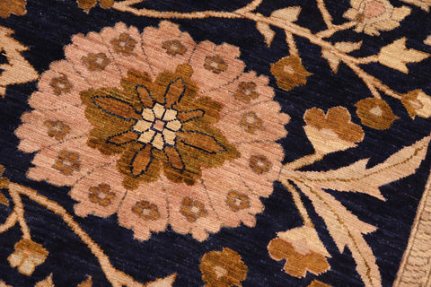 handmade Transitional Kafkaz Blue Green Hand Knotted RECTANGLE 100% WOOL area rug 10' x 13'