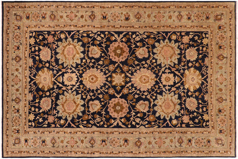 handmade Transitional Kafkaz Blue Green Hand Knotted RECTANGLE 100% WOOL area rug 10' x 13'