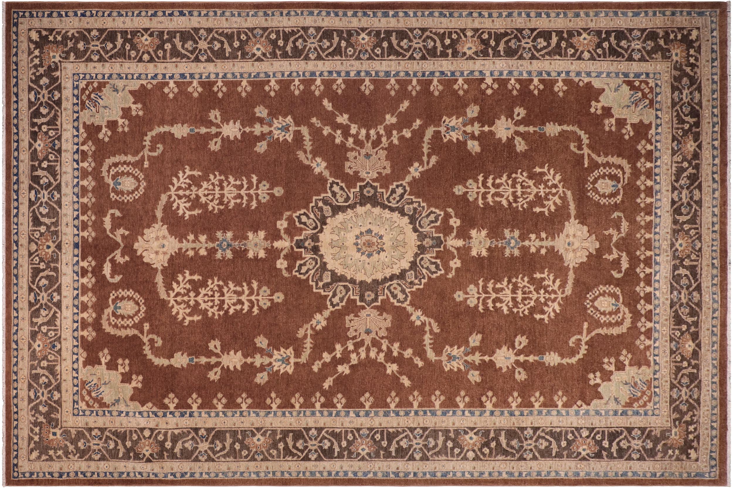 handmade Traditional Kafkaz Rust Charcoal Hand Knotted RECTANGLE 100% WOOL area rug 10' x 14'