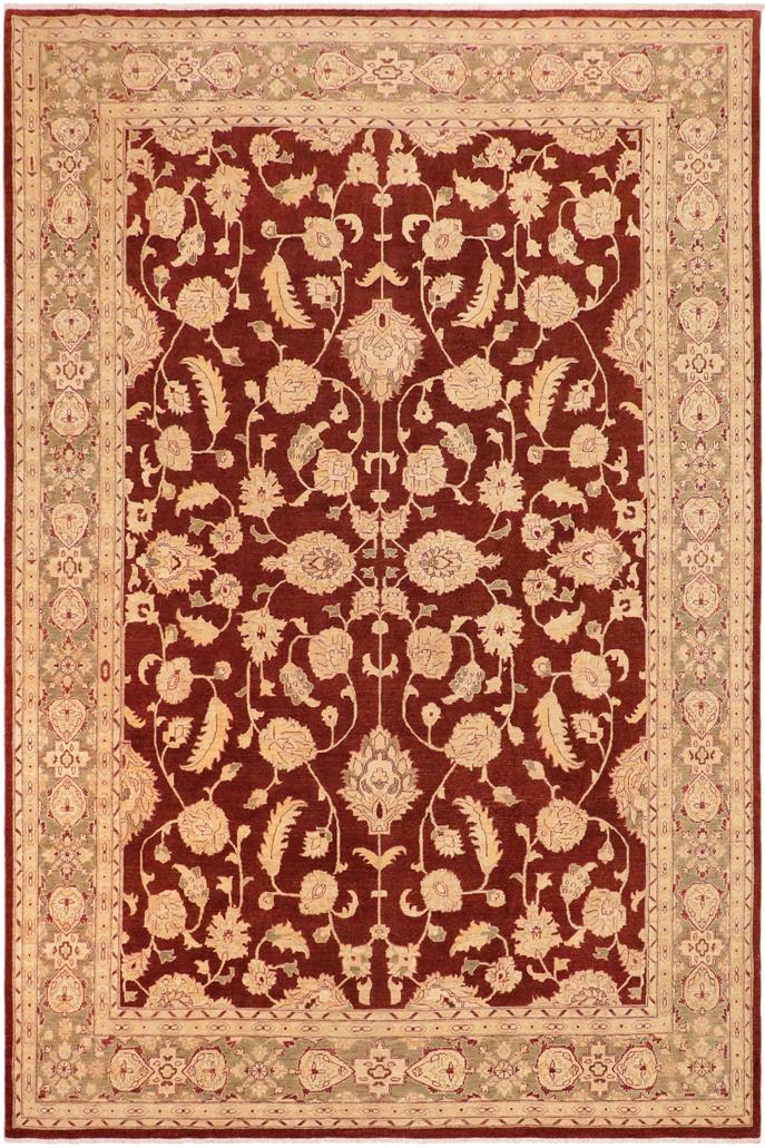 handmade Traditional Kafkaz Brown Green Hand Knotted RECTANGLE 100% WOOL area rug 10 x 14