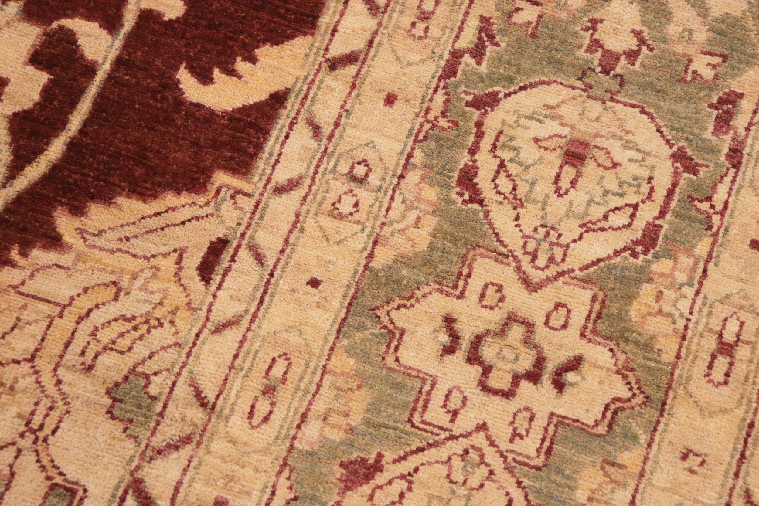 handmade Traditional Kafkaz Brown Green Hand Knotted RECTANGLE 100% WOOL area rug 10x14