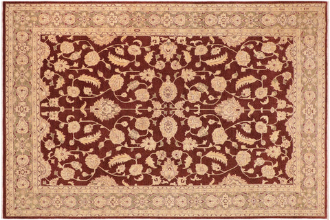 handmade Traditional Kafkaz Brown Green Hand Knotted RECTANGLE 100% WOOL area rug 10x14