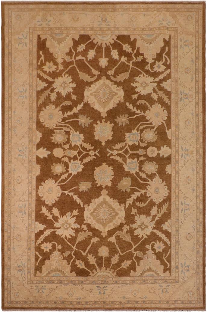 handmade Traditional Kafkaz Brown Beige Hand Knotted RECTANGLE 100% WOOL area rug 10 x 14