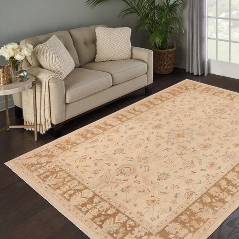 handmade Traditional Kafkaz Beige Brown Hand Knotted RECTANGLE 100% WOOL area rug 10x14