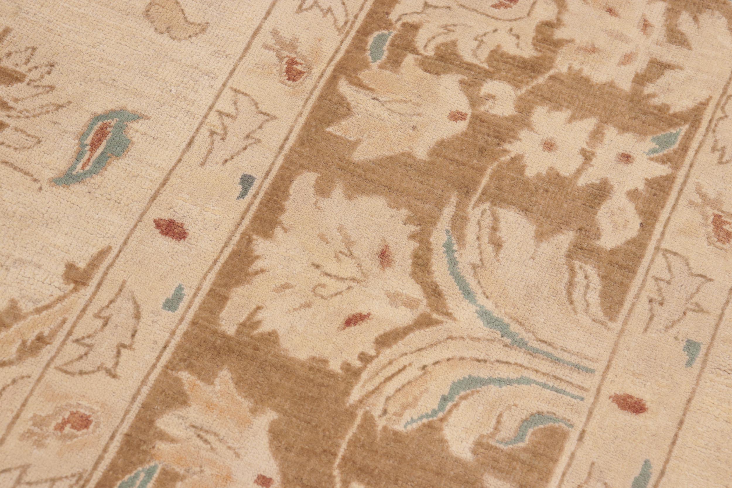 handmade Traditional Kafkaz Beige Brown Hand Knotted RECTANGLE 100% WOOL area rug 10x14