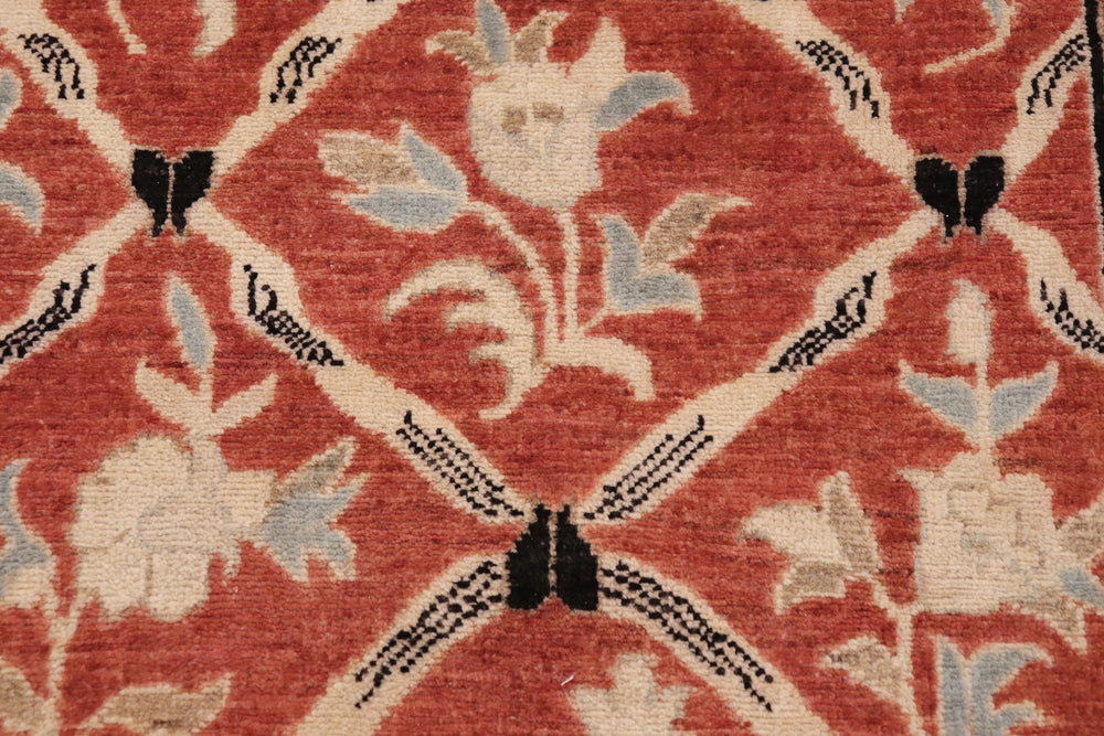 handmade Transitional Kafkaz Rust Black Hand Knotted RECTANGLE 100% WOOL area rug 9' x 12'
