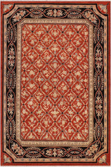 handmade Transitional Kafkaz Rust Black Hand Knotted RECTANGLE 100% WOOL area rug 9 x 12