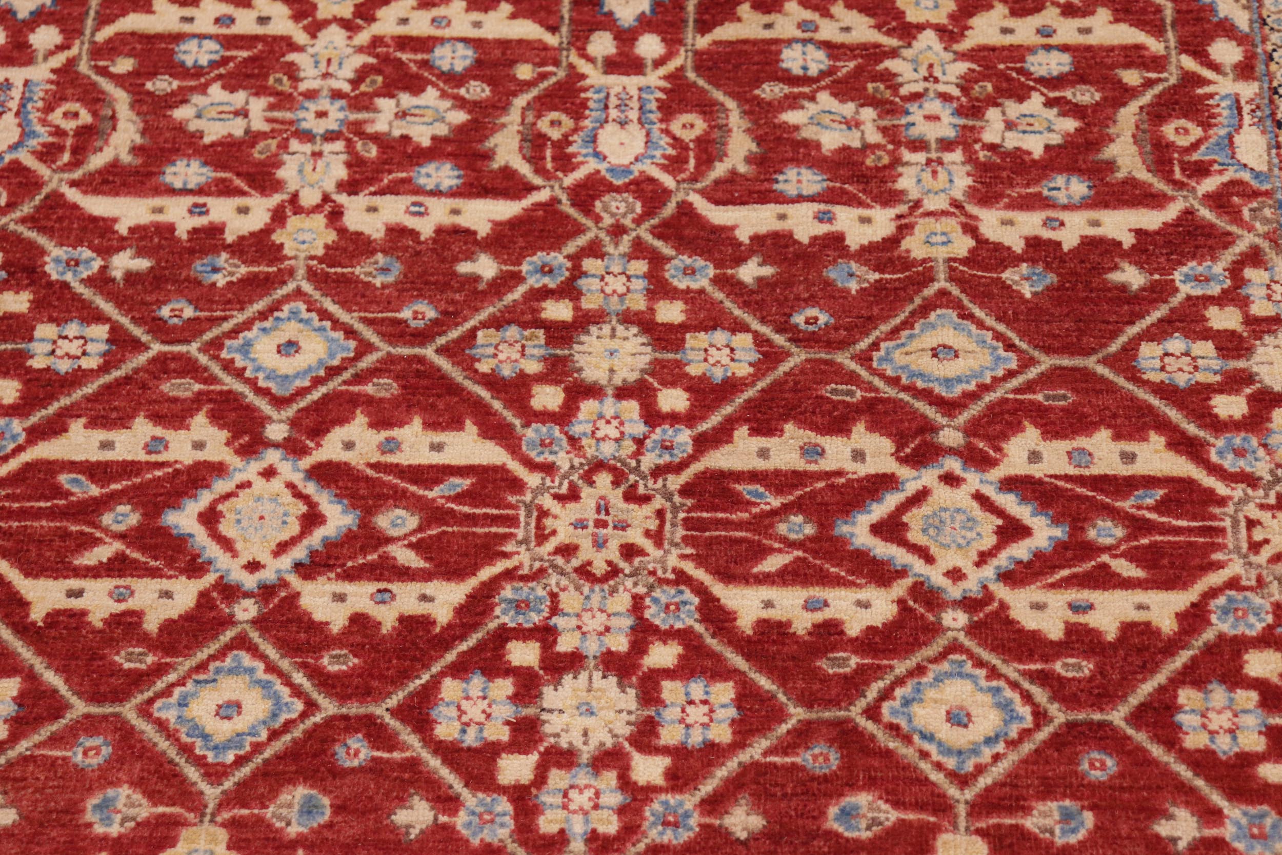 handmade Transitional Kafkaz Red Green Hand Knotted RECTANGLE 100% WOOL area rug 10' x 14'