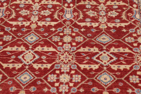 handmade Transitional Kafkaz Red Green Hand Knotted RECTANGLE 100% WOOL area rug 10' x 14'