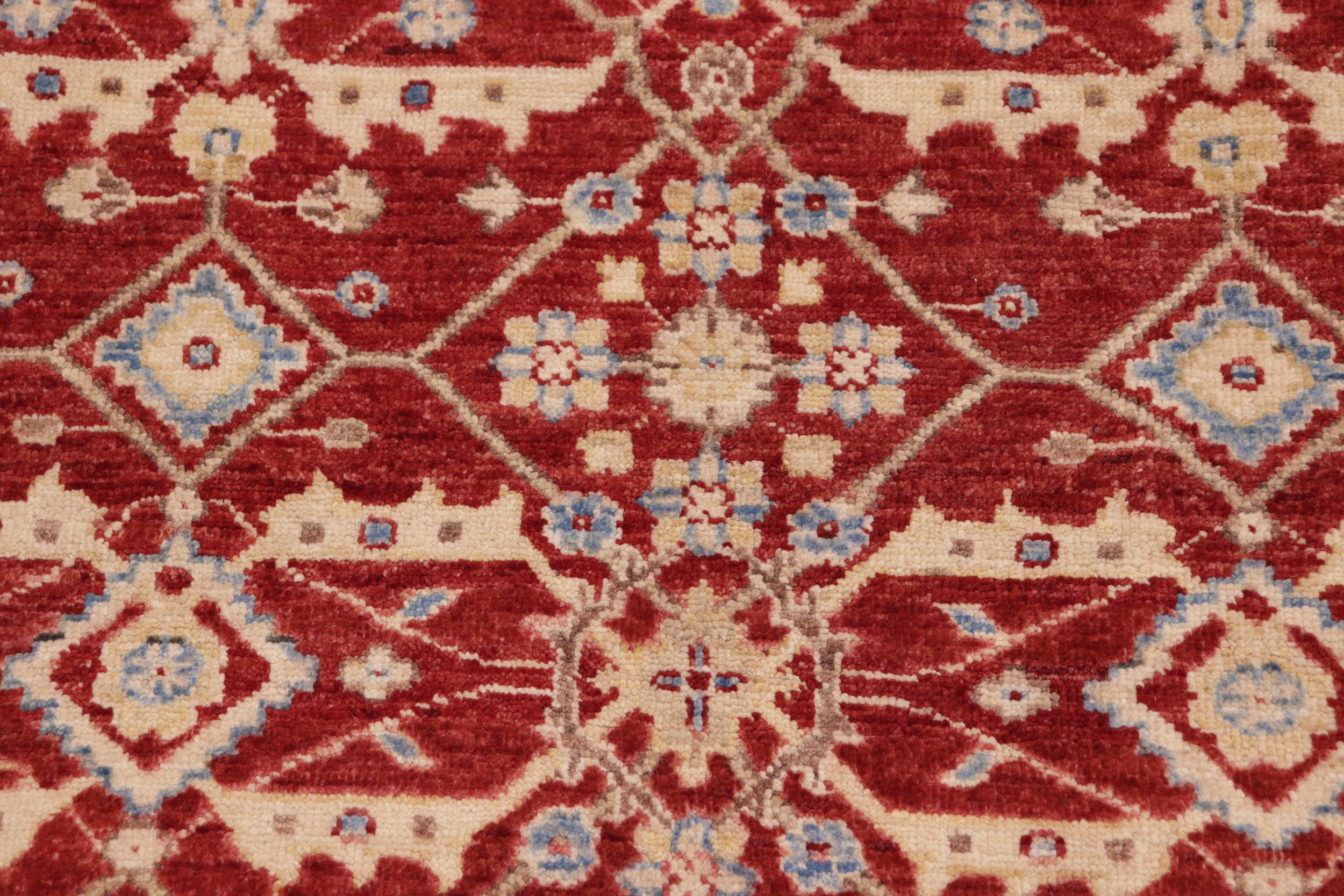 handmade Transitional Kafkaz Red Green Hand Knotted RECTANGLE 100% WOOL area rug 10' x 14'