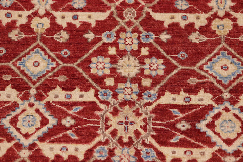 handmade Transitional Kafkaz Red Green Hand Knotted RECTANGLE 100% WOOL area rug 10' x 14'