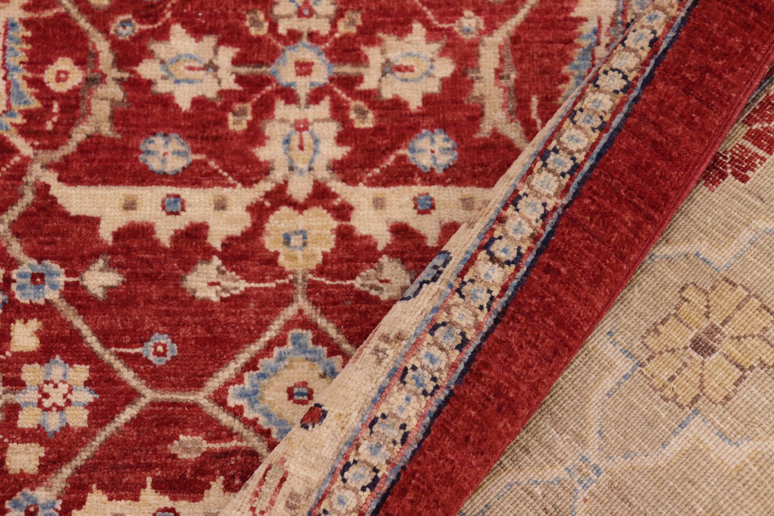 handmade Transitional Kafkaz Red Green Hand Knotted RECTANGLE 100% WOOL area rug 10' x 14'