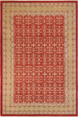 handmade Transitional Kafkaz Red Green Hand Knotted RECTANGLE 100% WOOL area rug 10 x 14