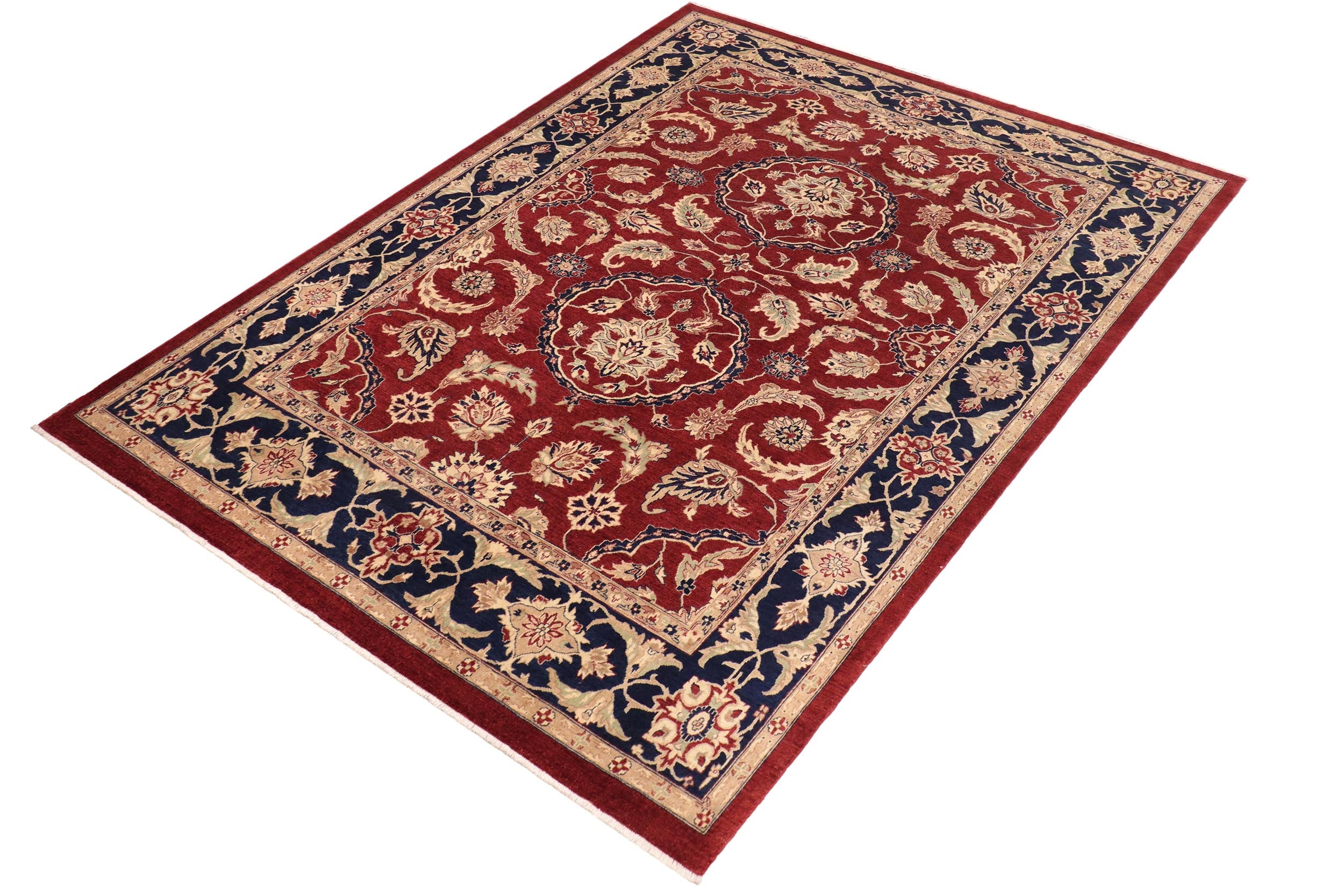 handmade Traditional Kafkaz Red Blue Hand Knotted RECTANGLE 100% WOOL area rug 11x14