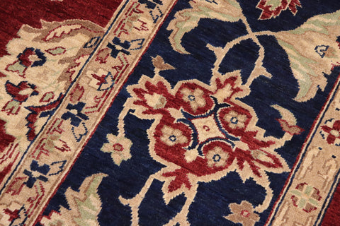handmade Traditional Kafkaz Red Blue Hand Knotted RECTANGLE 100% WOOL area rug 11x14