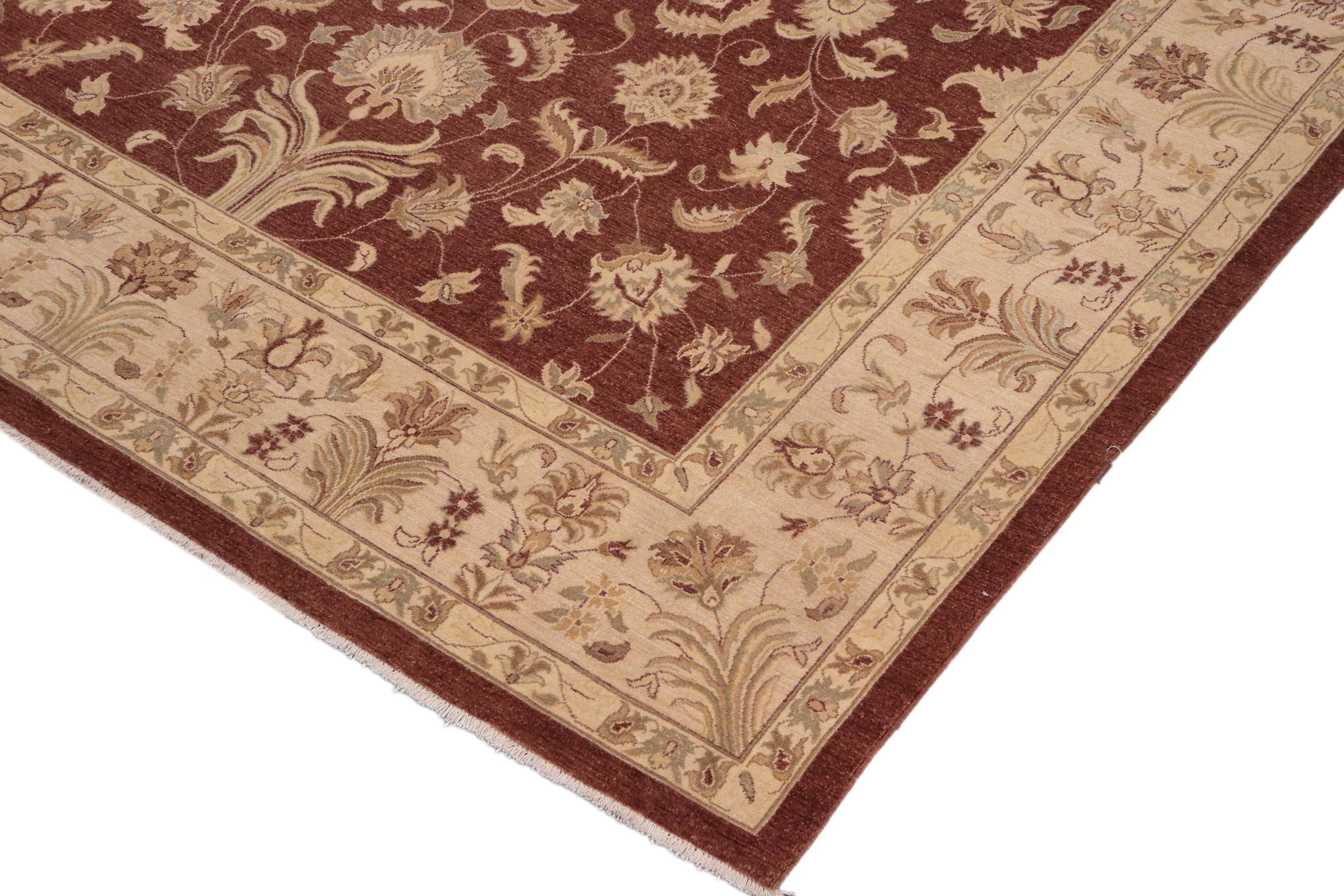 handmade Traditional Kafkaz Brown Tan Hand Knotted RECTANGLE 100% WOOL area rug 10x14