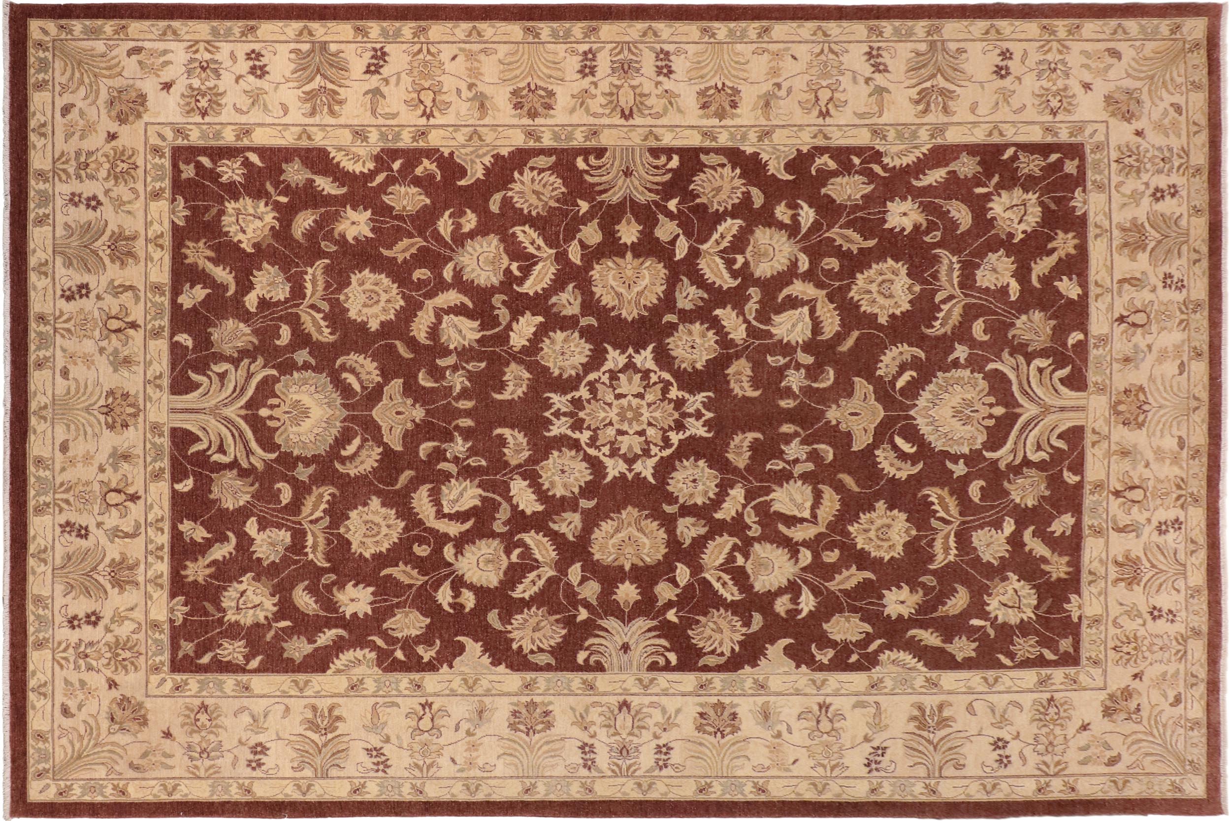 handmade Traditional Kafkaz Brown Tan Hand Knotted RECTANGLE 100% WOOL area rug 10x14