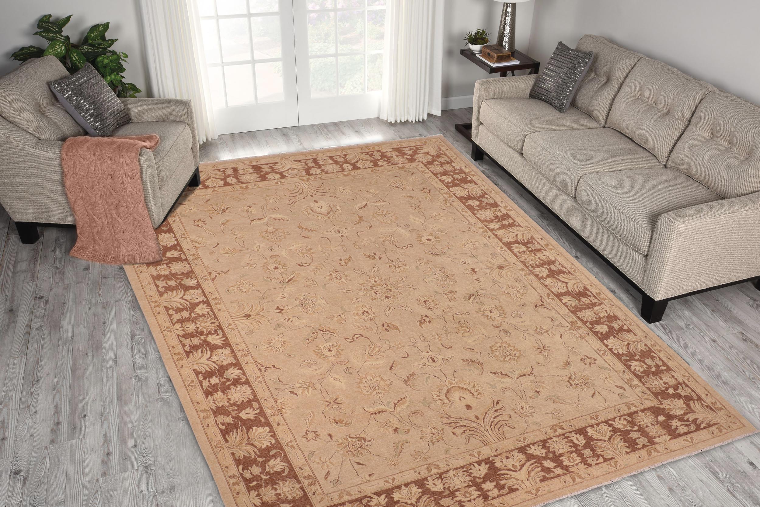 handmade Traditional Kafkaz Tan Brown Hand Knotted RECTANGLE 100% WOOL area rug 10x14