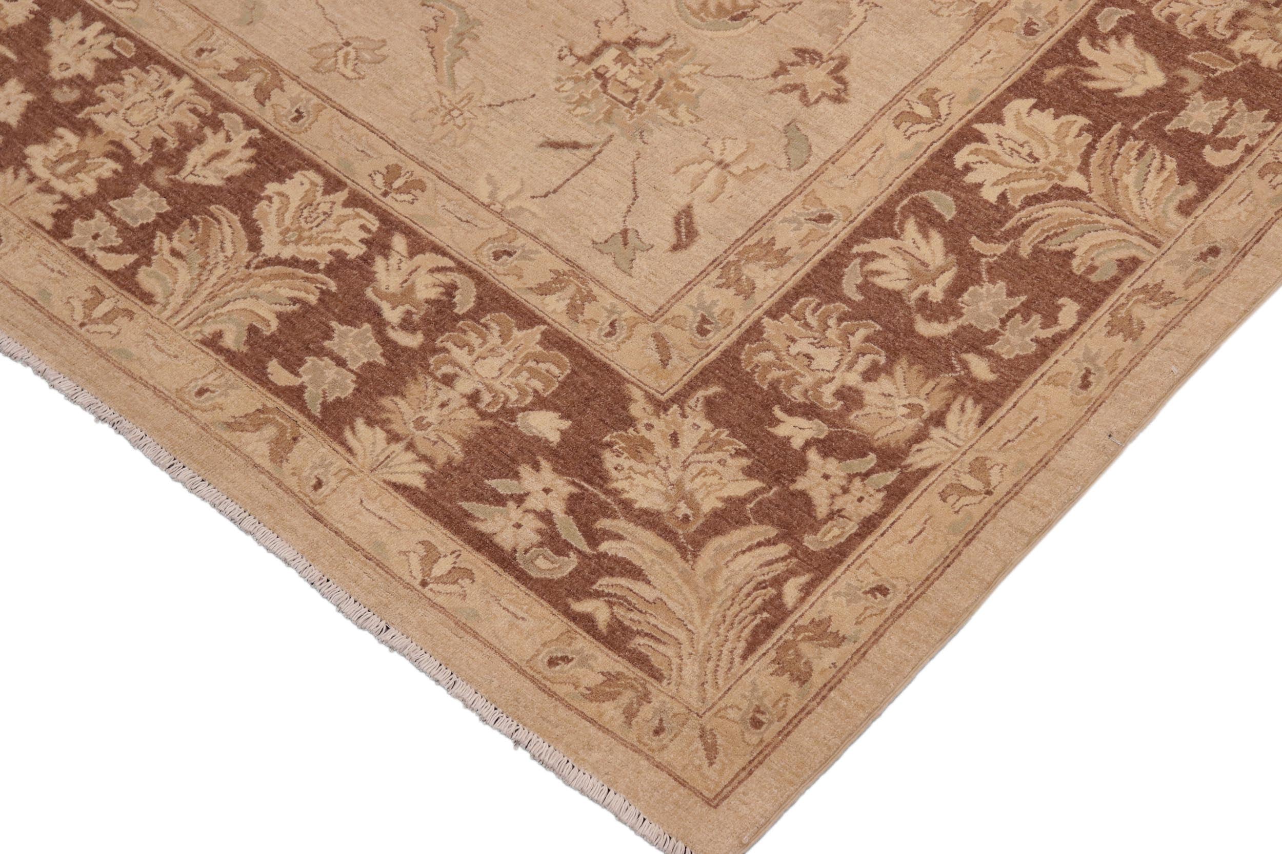 handmade Traditional Kafkaz Tan Brown Hand Knotted RECTANGLE 100% WOOL area rug 10x14
