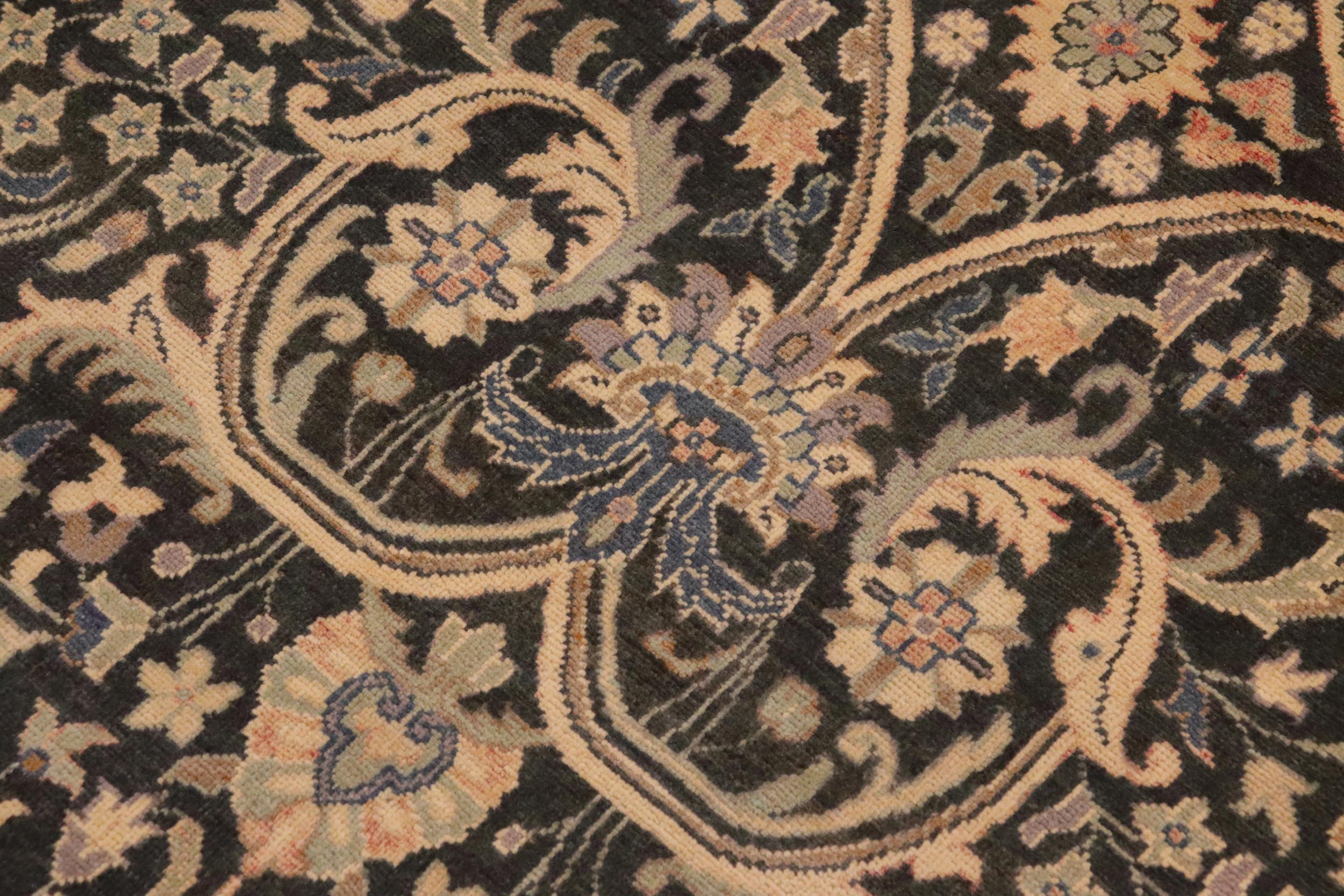 handmade Transitional Kafkaz Charcoal Beige Hand Knotted RECTANGLE 100% WOOL area rug 9x12