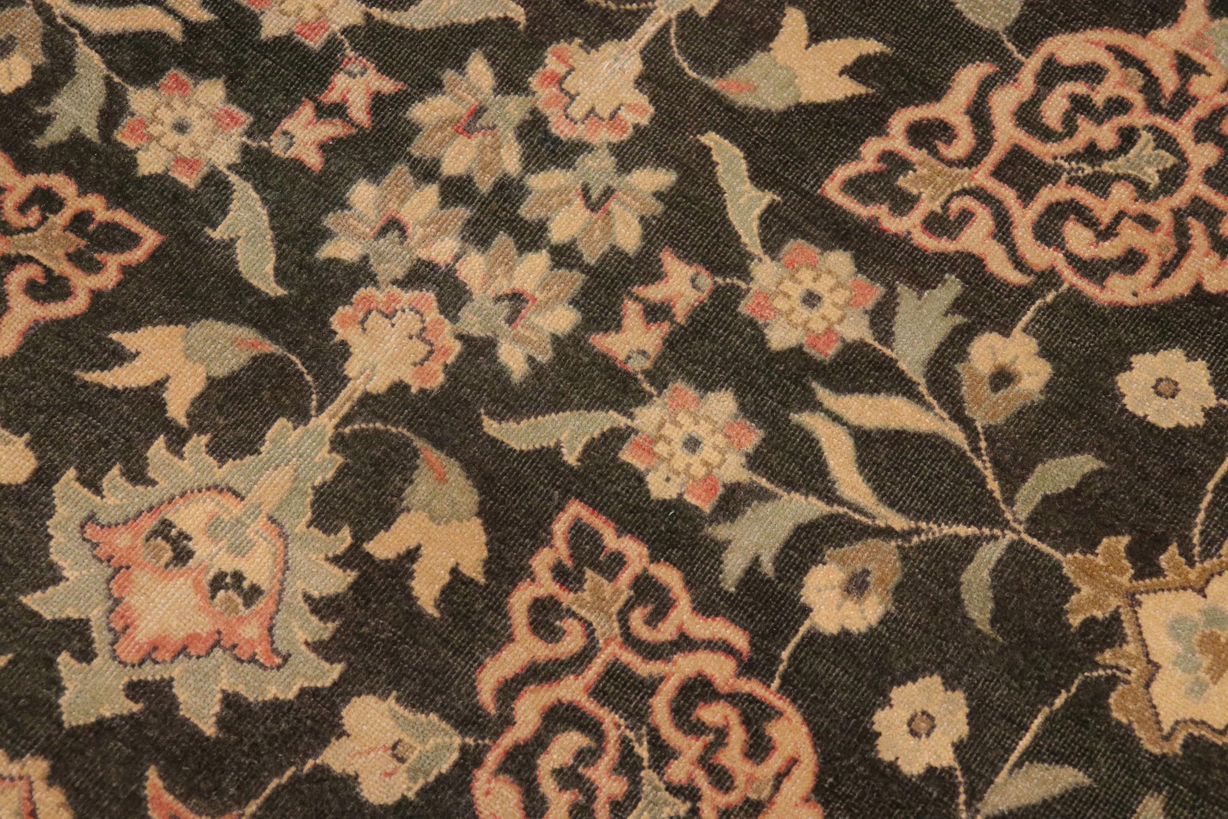 handmade Traditional Kafkaz Charcoal Green Hand Knotted RECTANGLE 100% WOOL area rug 9x12