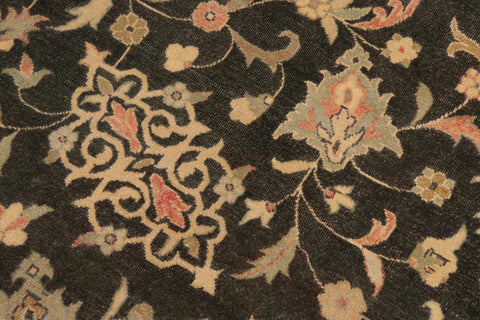 handmade Traditional Kafkaz Charcoal Green Hand Knotted RECTANGLE 100% WOOL area rug 9x12