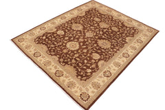 handmade Traditional Kafkaz Brown Beige Hand Knotted RECTANGLE 100% WOOL area rug 9 x 11