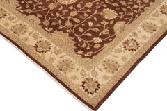 handmade Traditional Kafkaz Brown Beige Hand Knotted RECTANGLE 100% WOOL area rug 9 x 11