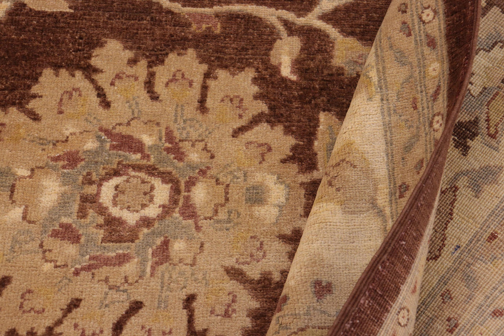 handmade Traditional Kafkaz Brown Beige Hand Knotted RECTANGLE 100% WOOL area rug 9x11