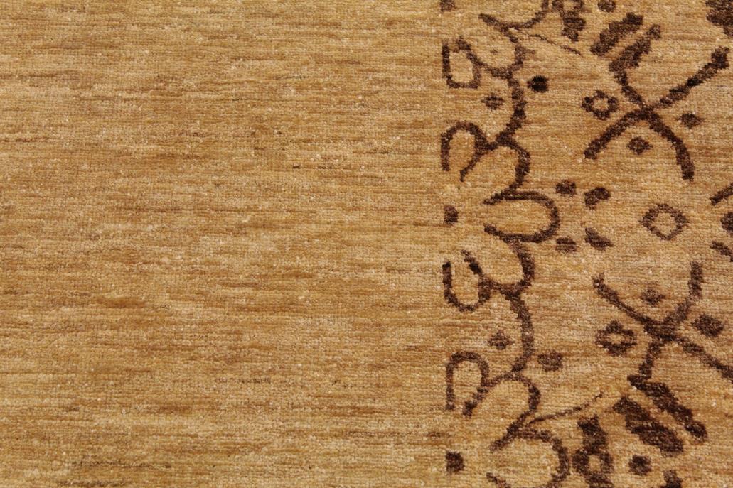 handmade Modern Kafkaz Tan Brown Hand Knotted RECTANGLE 100% WOOL area rug 9 x 12