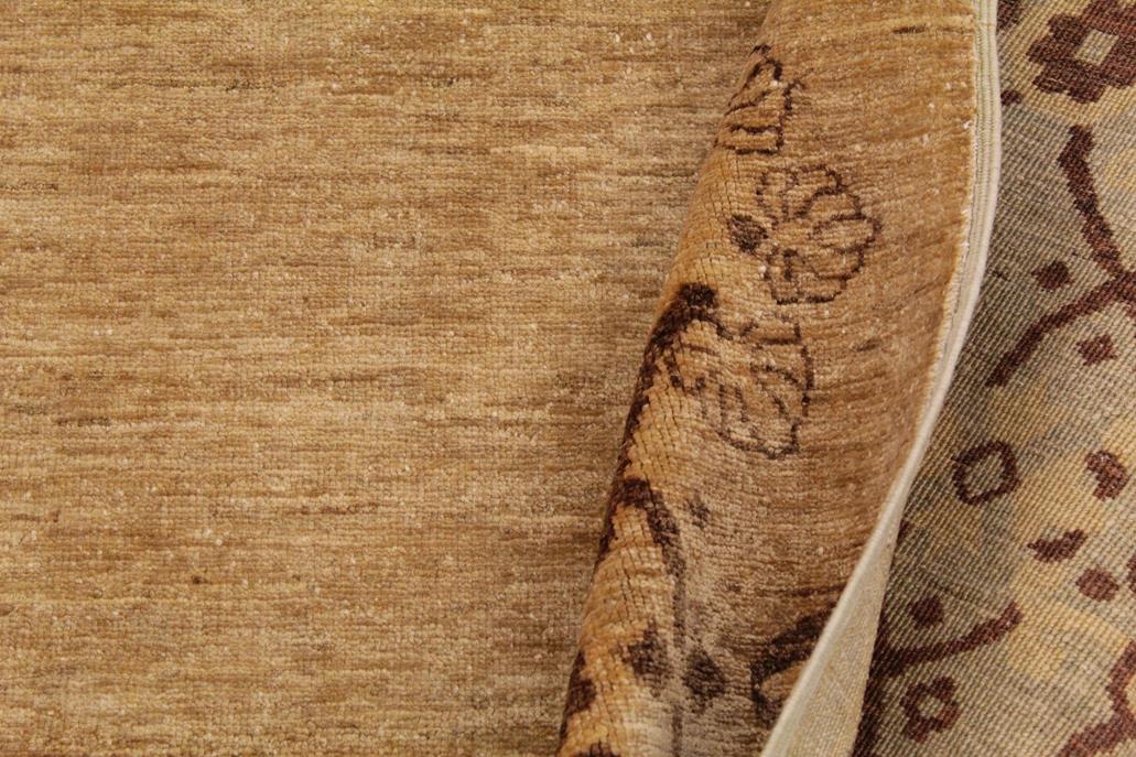 handmade Modern Kafkaz Tan Brown Hand Knotted RECTANGLE 100% WOOL area rug 9 x 12