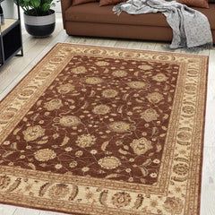 handmade Traditional Kafkaz Brown Beige Hand Knotted RECTANGLE 100% WOOL area rug 9 x 12