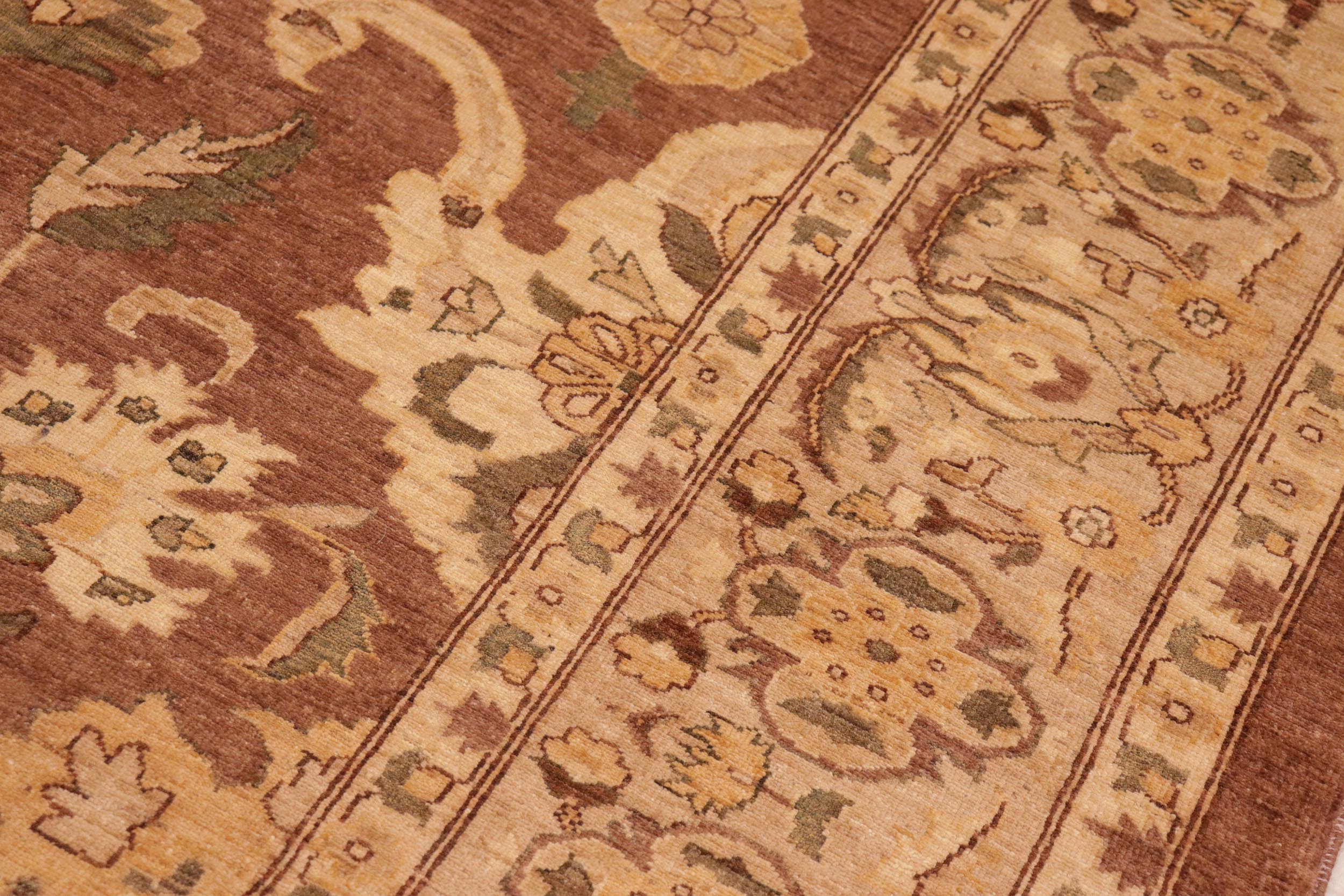 handmade Traditional Kafkaz Brown Dark Tan Hand Knotted RECTANGLE 100% WOOL area rug 10x13